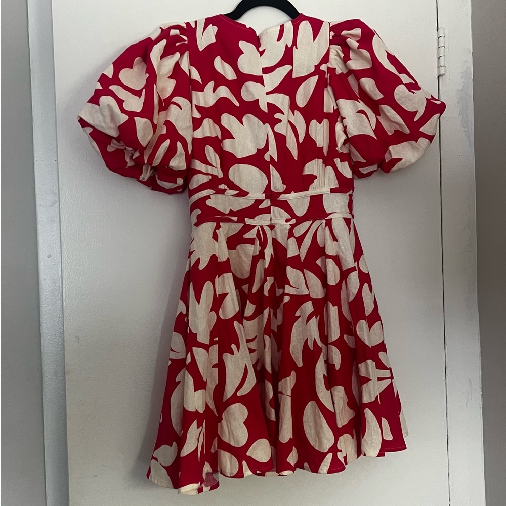NWT House of Harlow 1960 Pink and White Linen Mini Dress - Picture 2 of 6